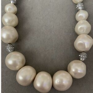 Lia Sophia Cream and Silver Pearl Necklace